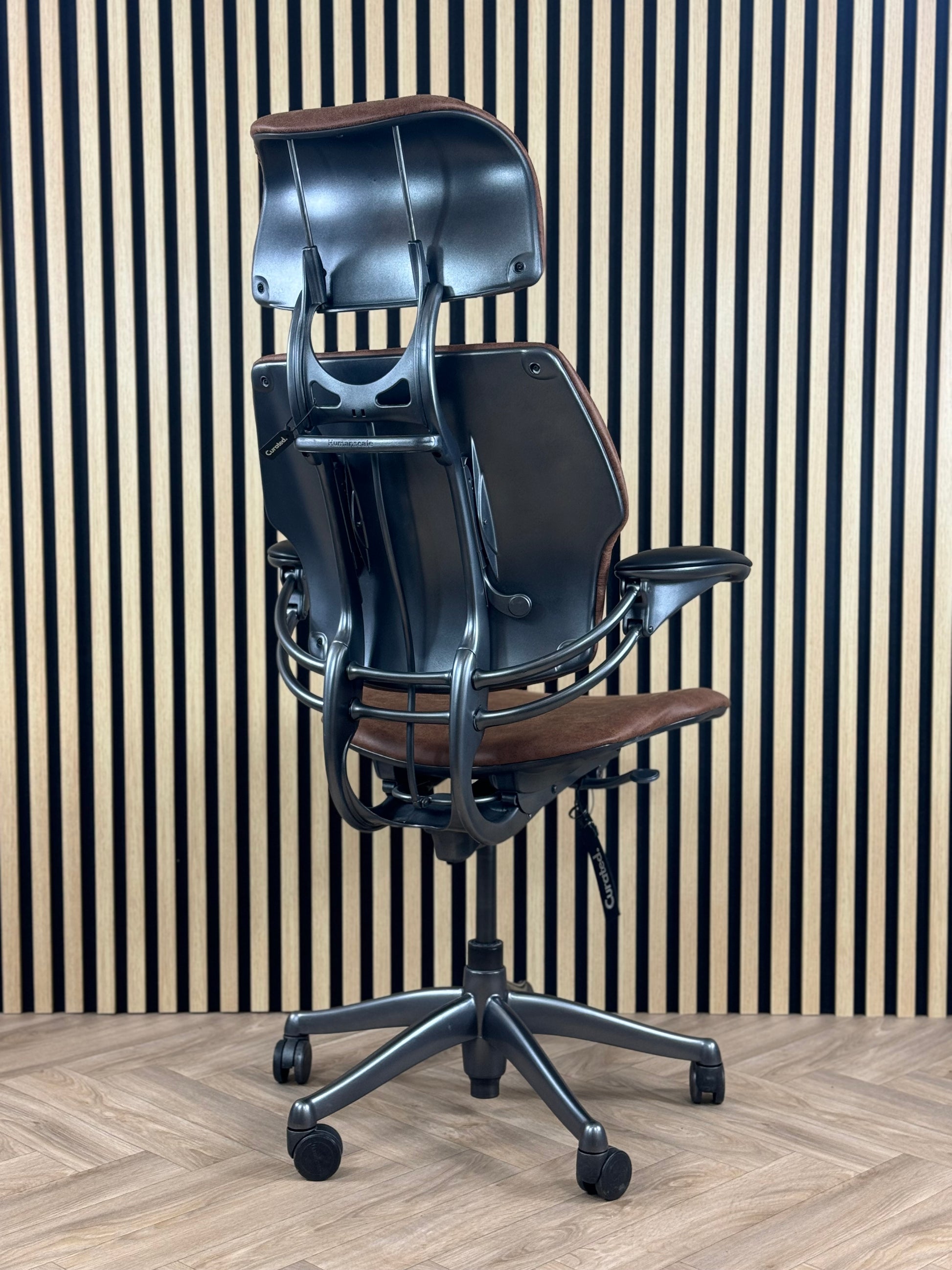 Humanscale Freedom Highback Distressed Brown Leather