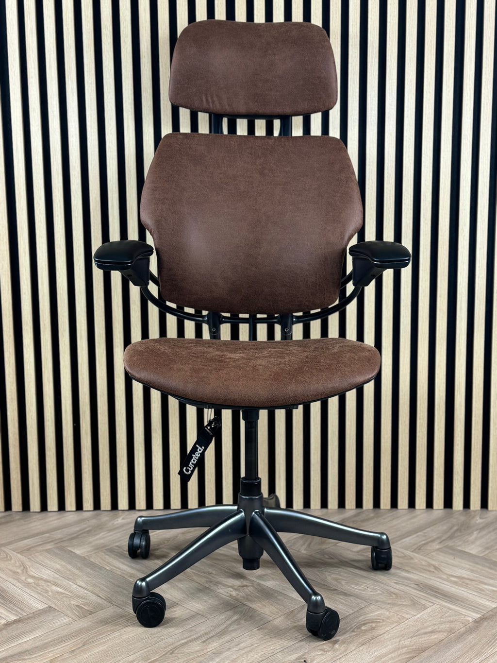 Humanscale Freedom Highback Distressed Brown Leather