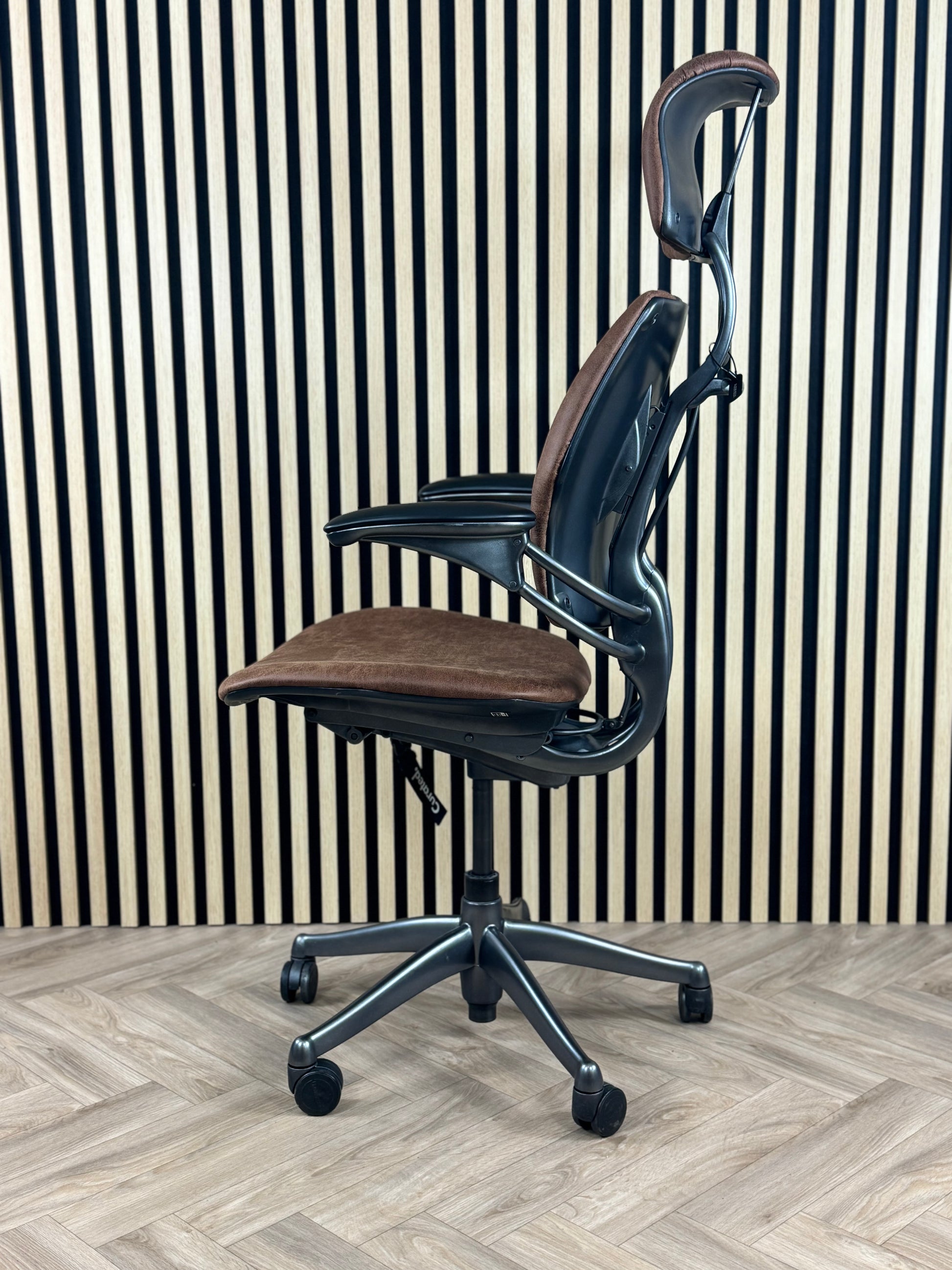 Humanscale Freedom Highback Distressed Brown Leather