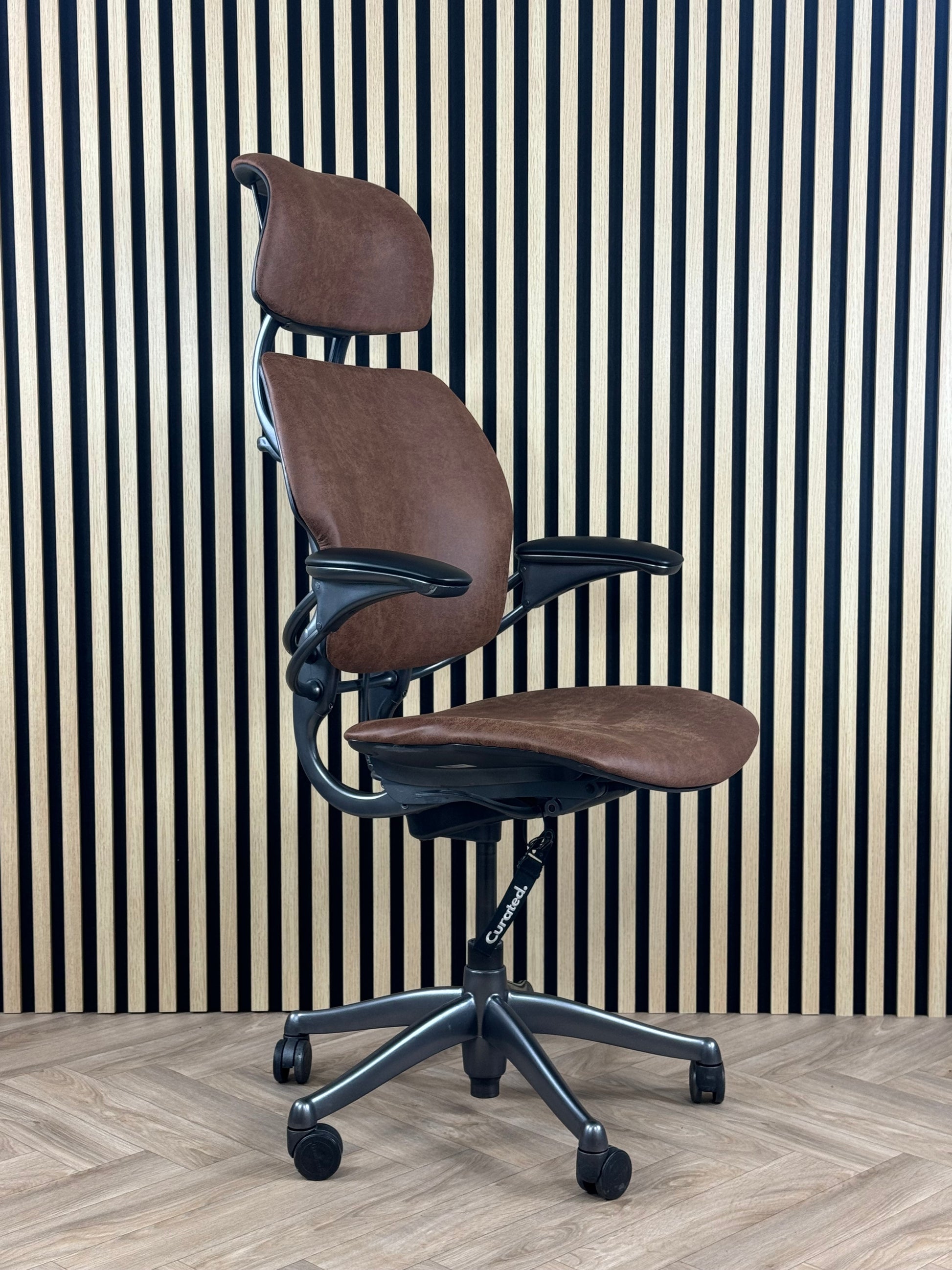 Humanscale Freedom Highback Distressed Brown Leather