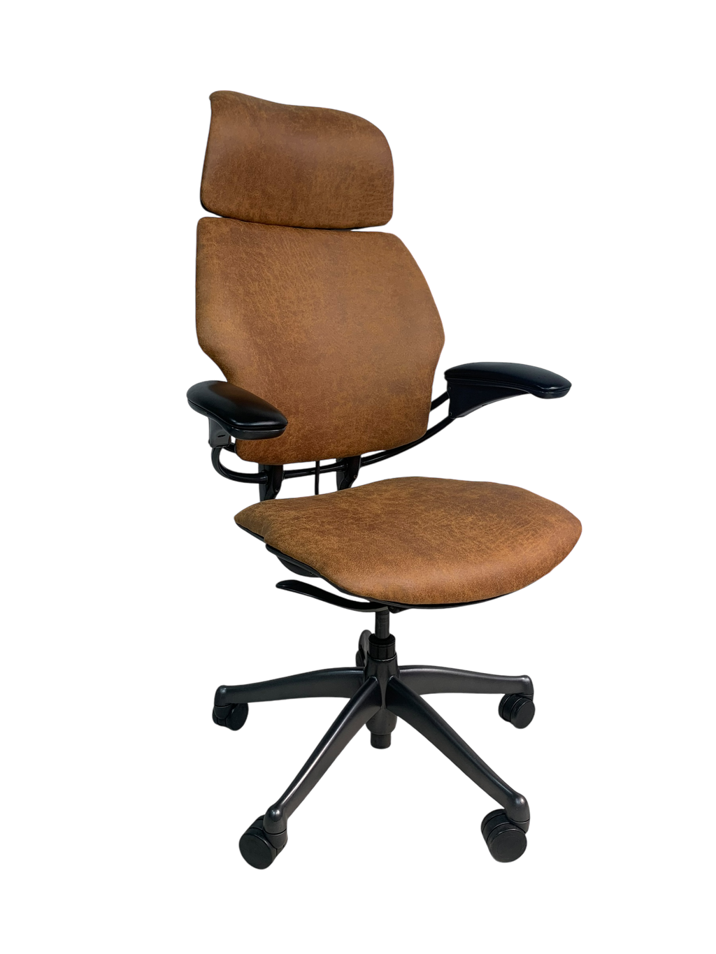 Humanscale Freedom Highback Distressed Brown Leather