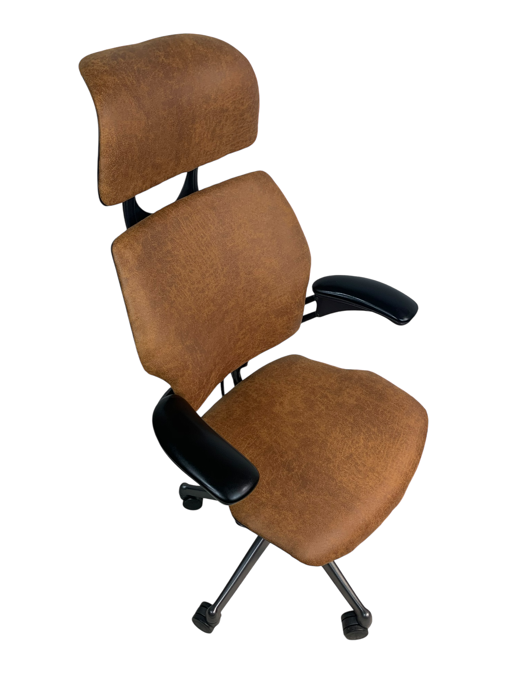 Humanscale Freedom Highback Distressed Brown Leather