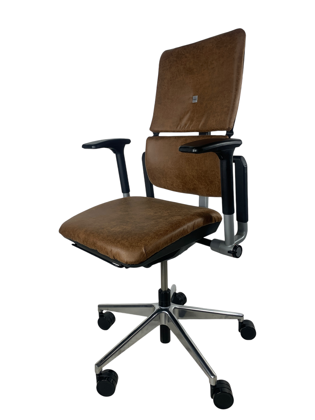 Steelcase Please V2 Distressed Leather Chrome