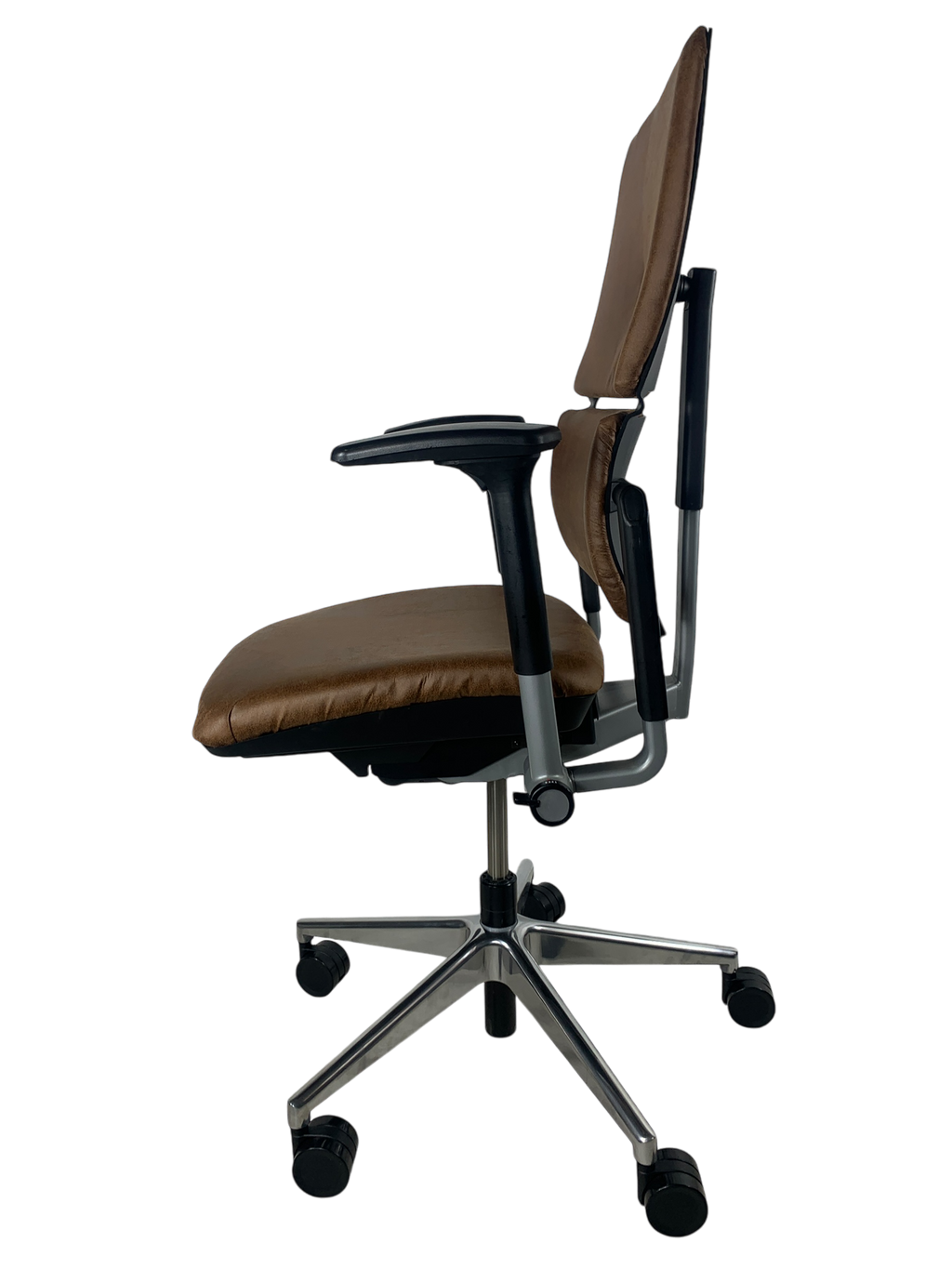 Steelcase Please V2 Distressed Leather Chrome