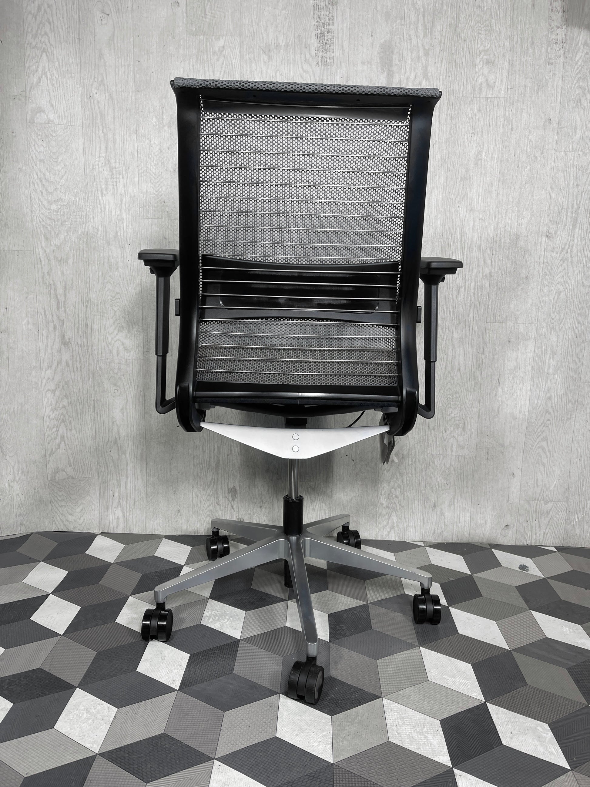 Steelcase Think Distressed Grey Leather Office Chair Fully Loaded