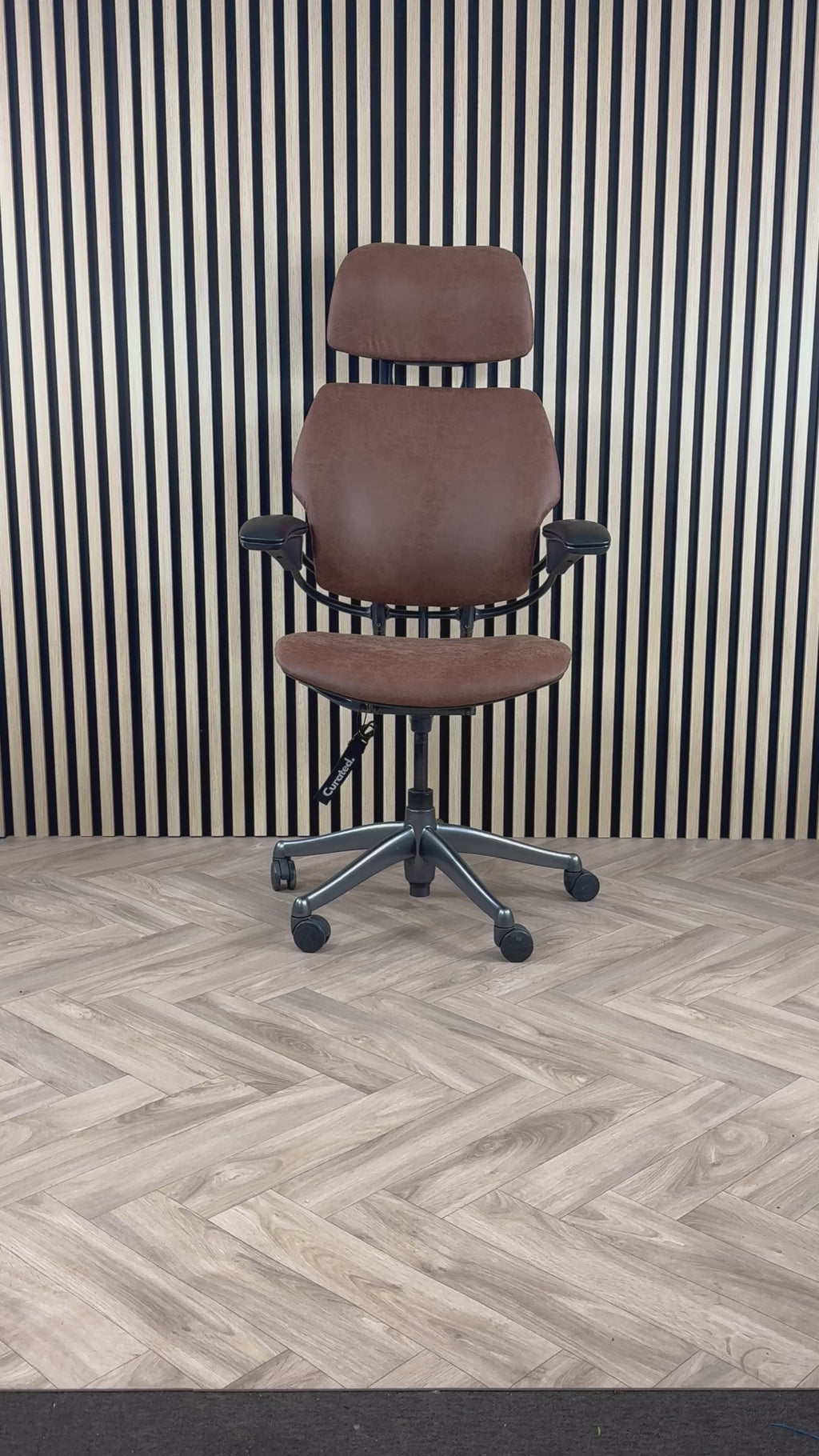 Humanscale Freedom Highback Distressed Brown Leather