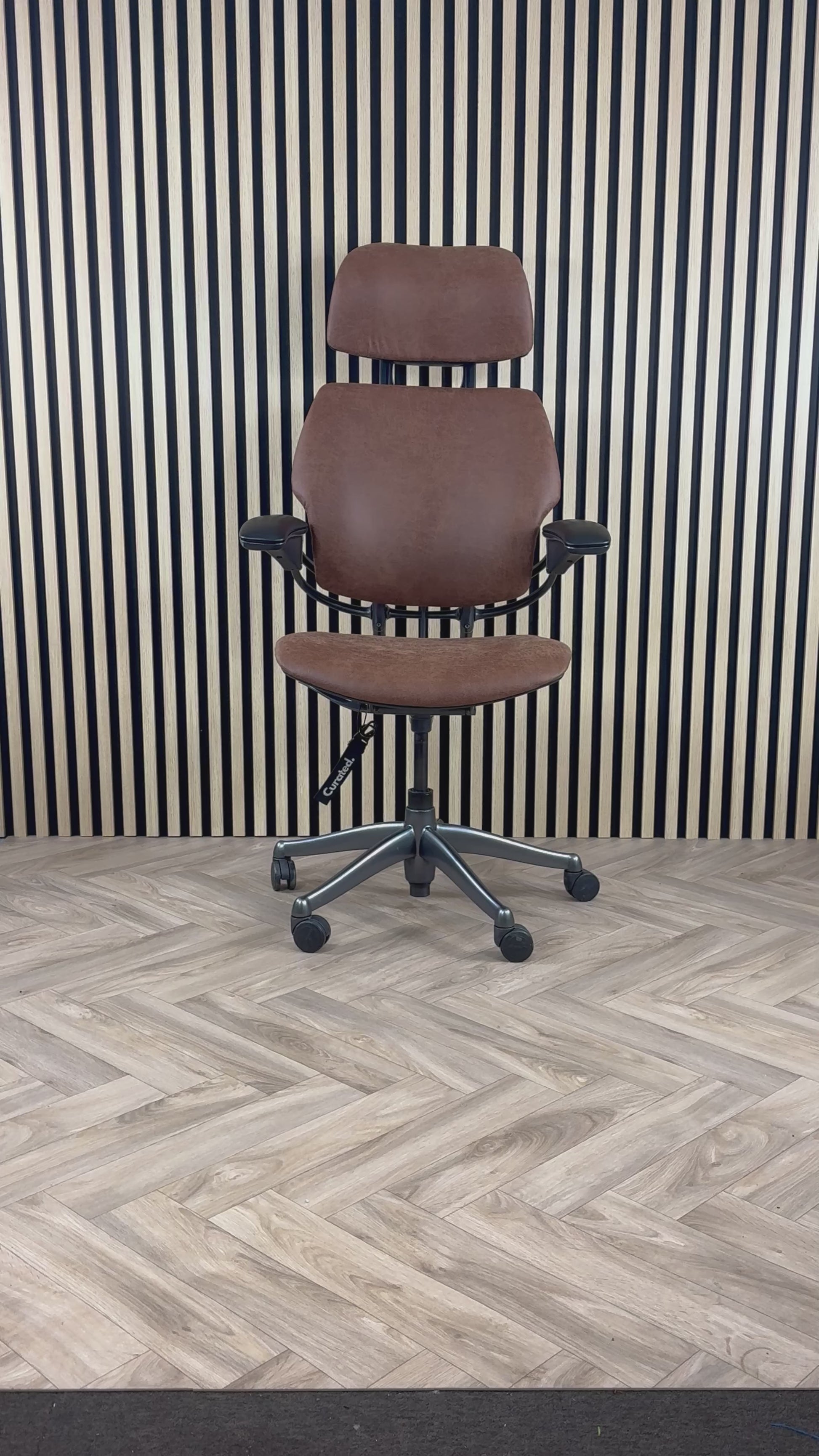 Humanscale Freedom Highback Distressed Brown Leather