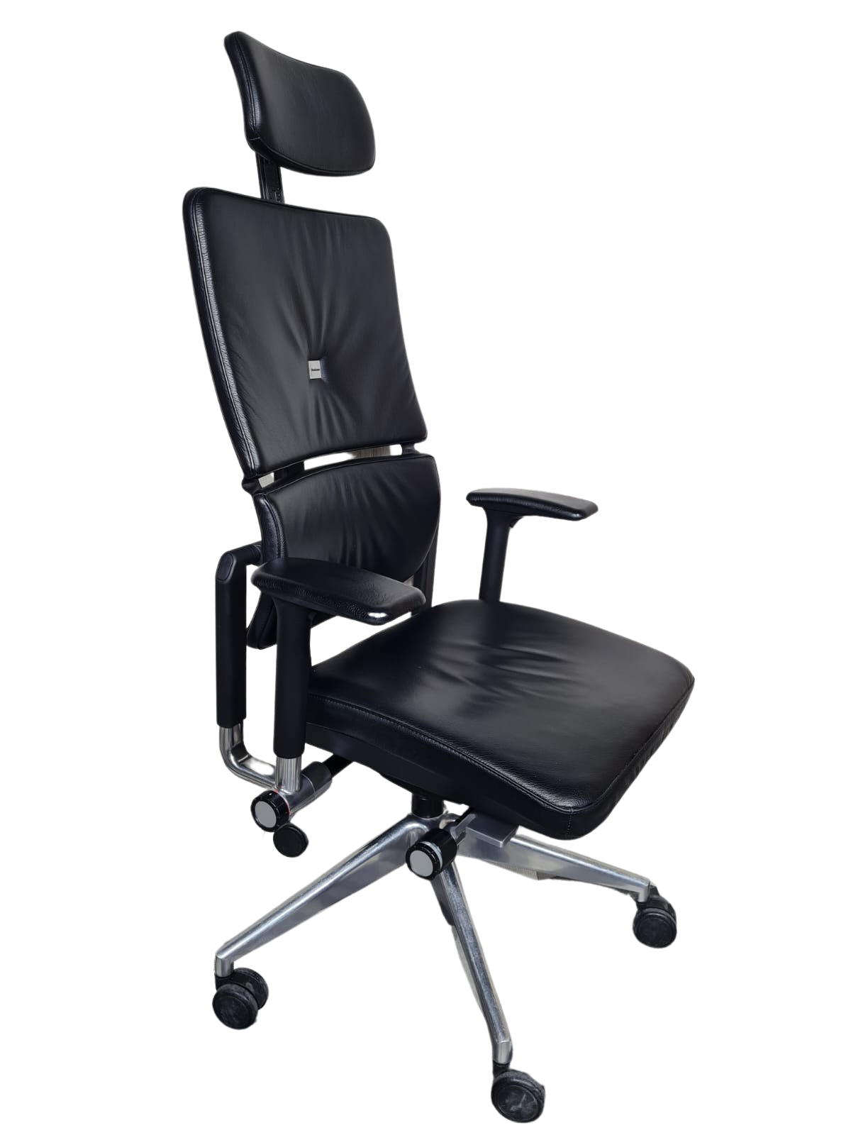 Steelcase Please V2 Distressed Black New Leather Fully Loaded