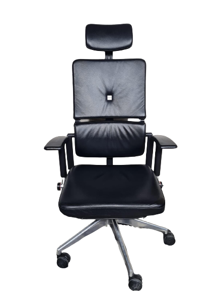 Steelcase Please V2 Distressed Black New Leather Fully Loaded